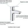 GROHE QUICKFIX Start Robinet de salle de bains lavabo, mousseur économie d'eau, bonde clic clac incluse, Taille S, 23551002