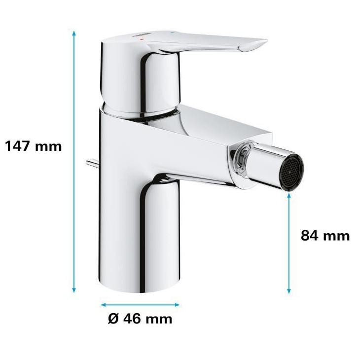 GROHE Mitigeur monocommande Bidet, Taille S, limiteur de température,
