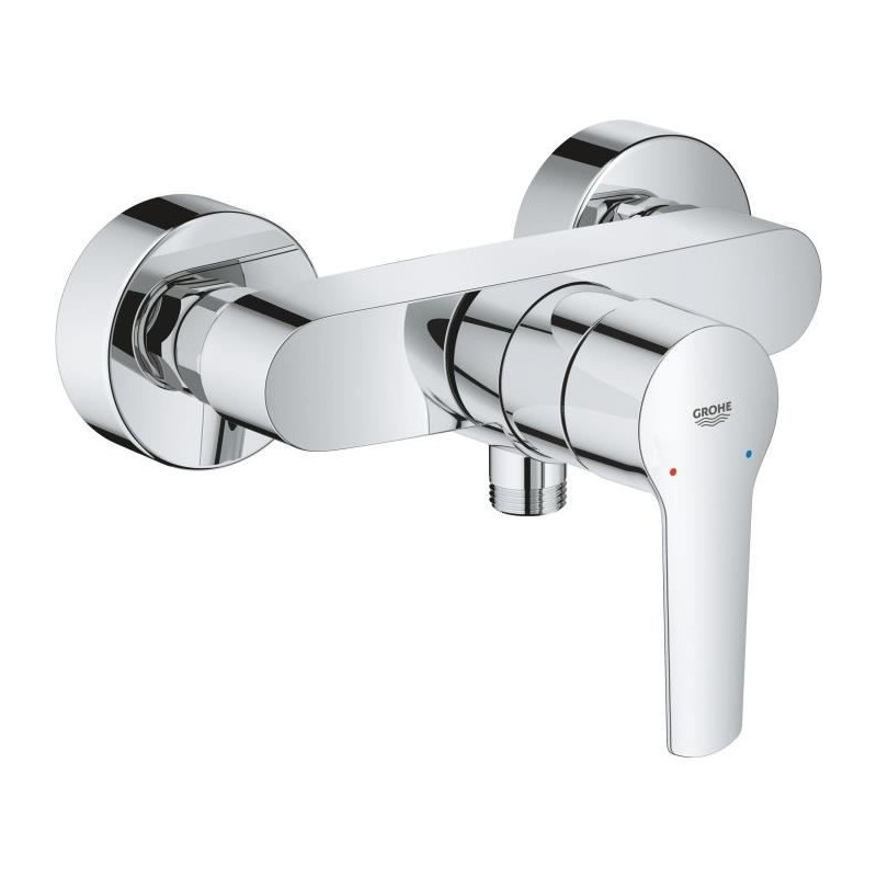 GROHE Mitigeur monocommande douche Start, montage mural, raccord fileté pour flexible en 1/2, rosaces métal incluses, 24208002