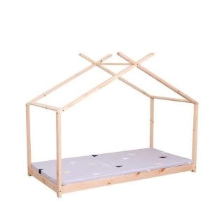 Lit cabane enfant ELIAH - 90 x 190 cm - Bois pin massif - Naturel - So