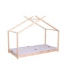 Lit cabane enfant ELIAH - 90 x 190 cm - Bois pin massif - Naturel - Sommier inclus