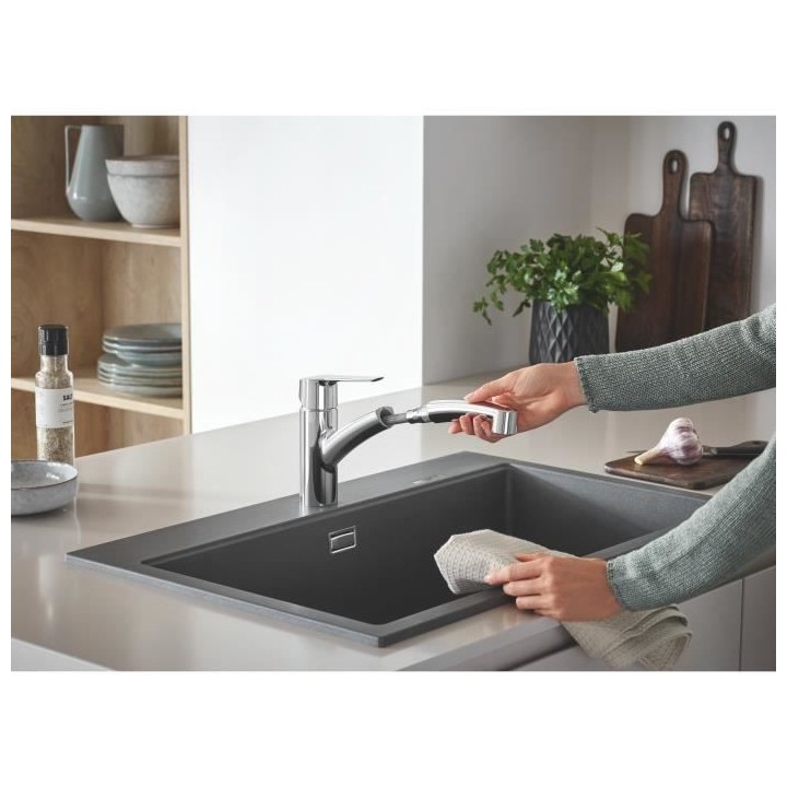 GROHE QUICKFIX Start Robinet de cuisine évier, douchette extractible,
