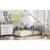 Lit cabane enfant ELIAH - 90 x 190 cm - Bois pin massif - Naturel - Sommier inclus