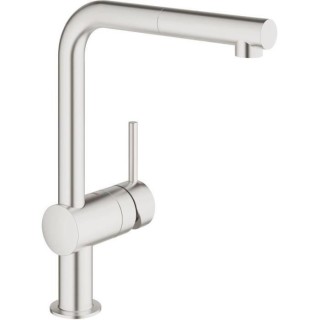 GROHE Mitigeur évier Minta 32168DC0 - Douchette extractible - Bec L -