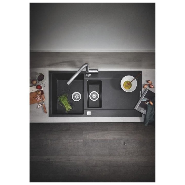 GROHE Mitigeur évier Minta 32168DC0 - Douchette extractible - Bec L -