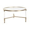 Table d'appoint DKD Home Decor 87 x 87 x 50 cm Doré Métal Transparent Acrylique Glamour