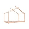 Lit cabane enfant ELIAH - 90 x 190 cm - Bois pin massif - Naturel - Sommier inclus