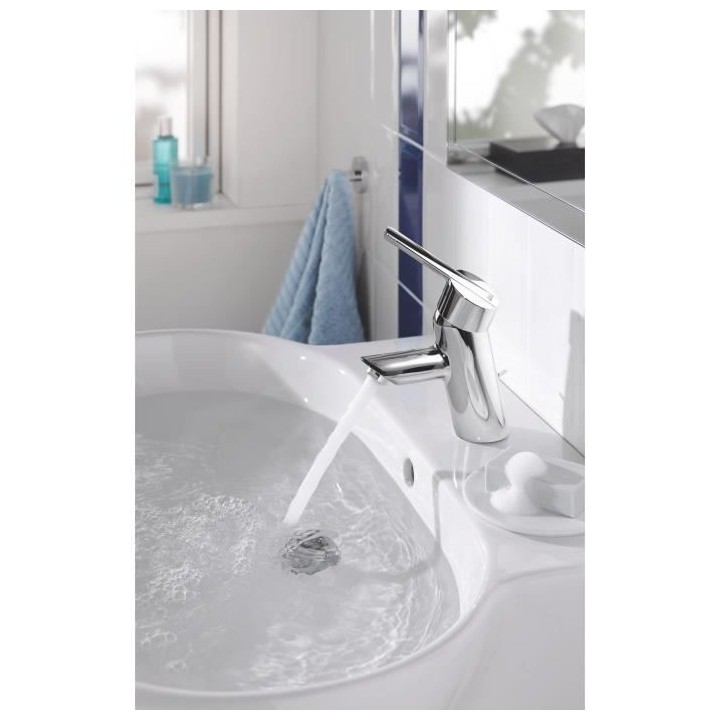 GROHE Robinet de salle de bains lavabo Feel, tirette, bonde clic clac