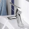 GROHE Robinet de salle de bains lavabo Feel, tirette, bonde clic clac incluse, robinet mousseur économique d'eau, taille S, 325