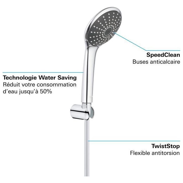 GROHE Ensemble de douche Vitalio Joy 110, douchette Vitalio Joy 1 jet,