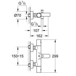 GROHE Robinet mitigeur thermostatique douche Précision Joy 34337000