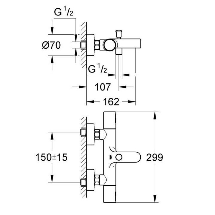 GROHE Robinet mitigeur thermostatique douche Précision Joy 34337000