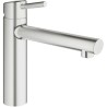 GROHE Mitigeur évier Concetto 31128DC1 - Bec moulé pivotant médium - Rotation 140° - Supersteel