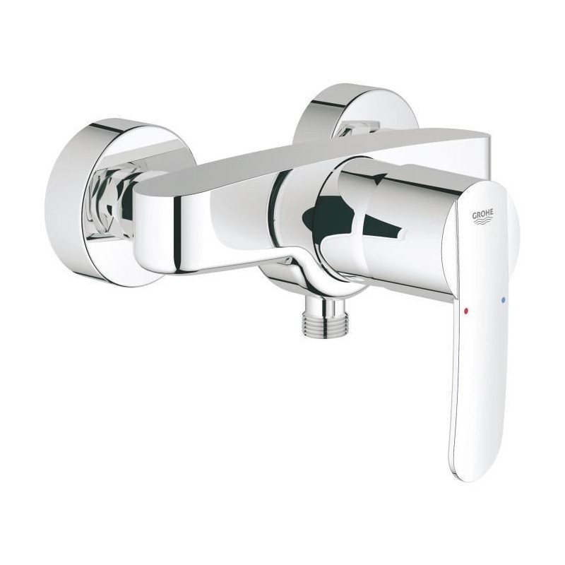 GROHE Mitigeur monocommande Douche Wave Cosmopolitan, montage mural, raccord fileté 1/2, rosaces incluses, chromé 23208000