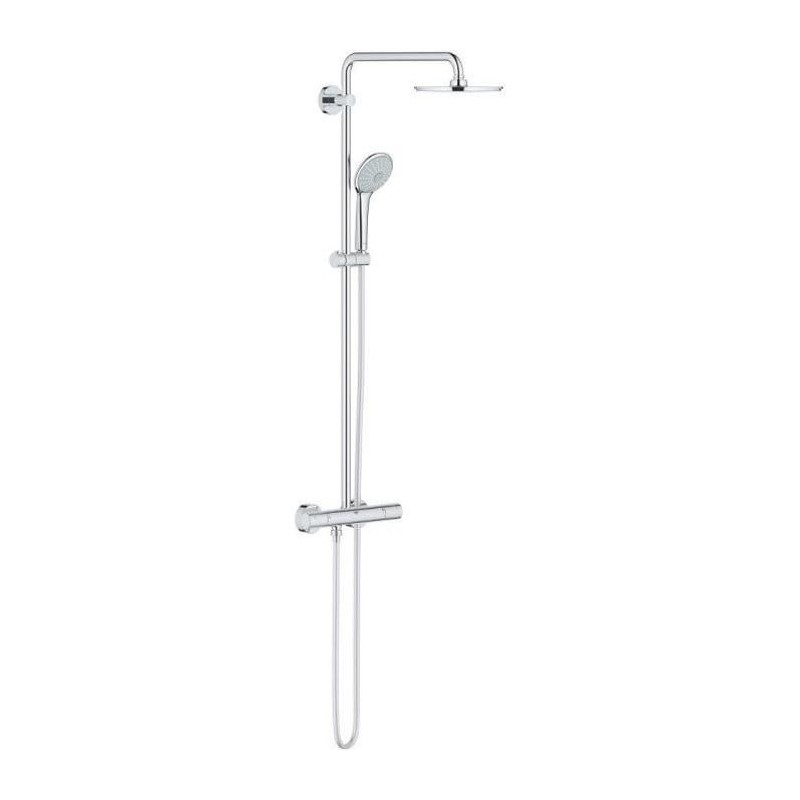 GROHE Colonne de douche Euphoria Tete XXL 260 1 jet 27964000 - Mitigeur thermostatique - Limiteur de température - Chrome