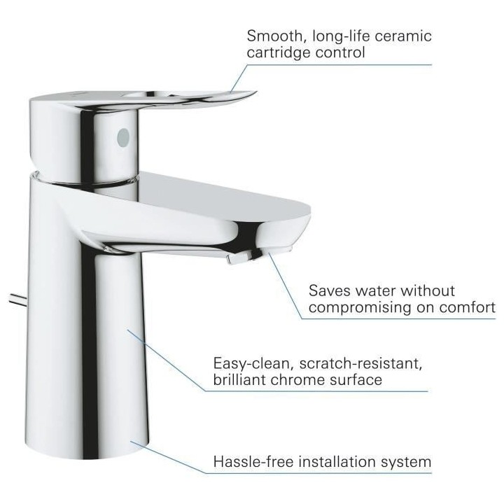 Mitigeur de lavabo monocommande Bauloop taille S - GROHE - 23335000