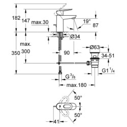 GROHE Mitigeur monocommande Lavabo Taille S Start Loop 23349000