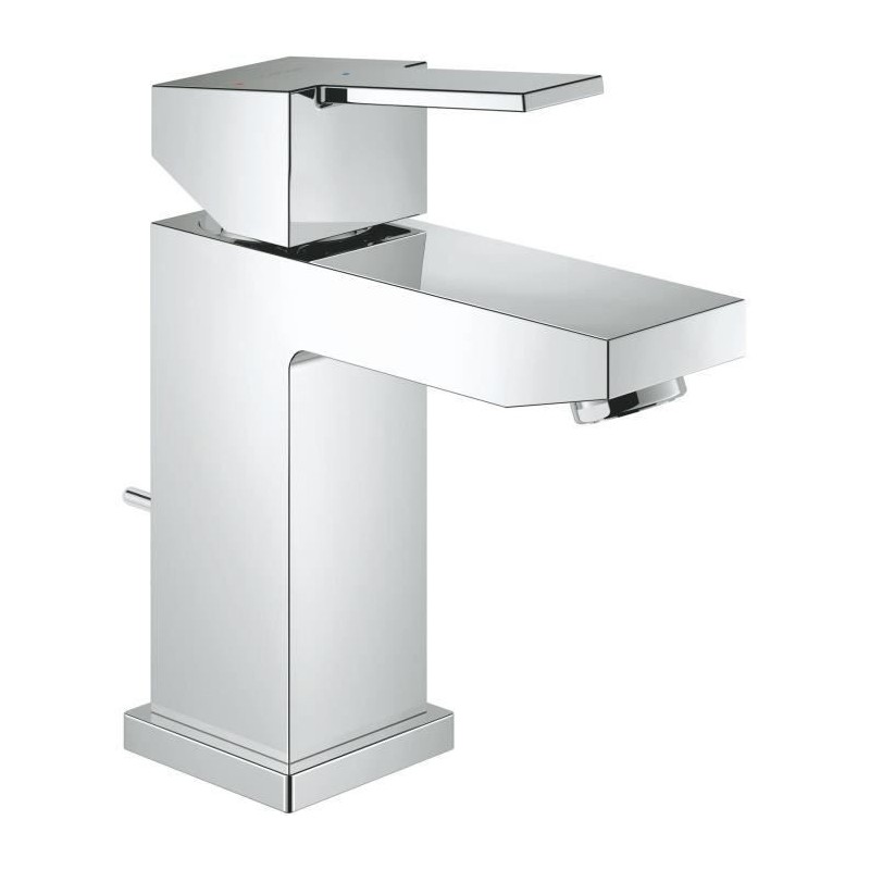 GROHE Robinet lavabo de salle de bains Sail cube, taille S, tirette de vidage, mitigeur avec mousseur économique d'eau, 2343500