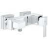 GROHE Robinet de douche mitigeur Sail Cube, montage mural, rosaces carrées incluses, levier en métal, sorties 1/2, 23437000