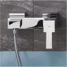 GROHE Robinet de douche mitigeur Sail Cube, montage mural, rosaces carrées incluses, levier en métal, sorties 1/2, 23437000