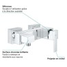 GROHE Robinet de douche mitigeur Sail Cube, montage mural, rosaces carrées incluses, levier en métal, sorties 1/2, 23437000