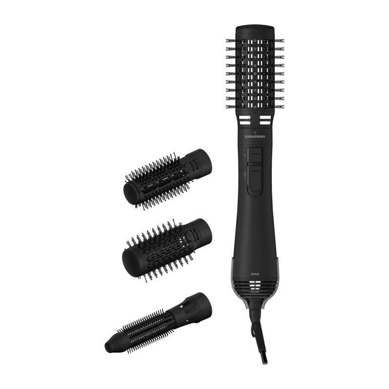 GRUNDIG HS7082 - Brosse Soufflante - 1000 W - 3 accessoires - Revetement céramique - Fonction ionique - Position air froid - No