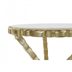 Table d'appoint DKD Home Decor Blanc Doré Aluminium Marbre 43 x 43 x 54 cm