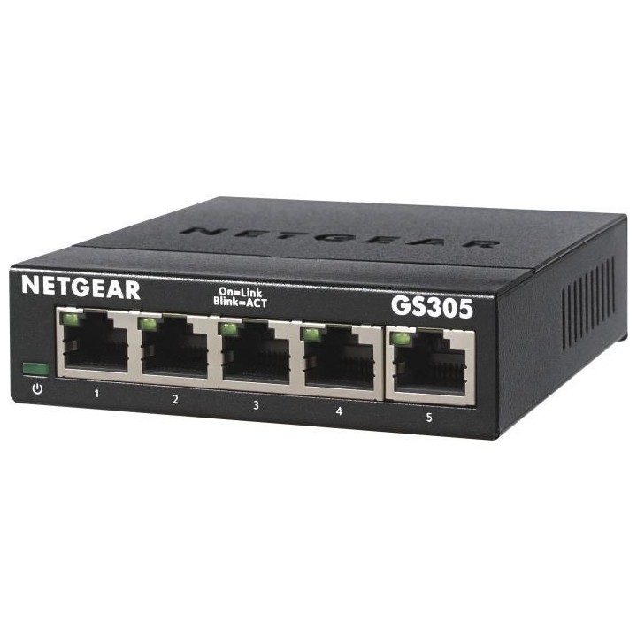 NETGEAR GS305-300PES Switch Ethernet Métal 5 ports Gigabit (10/100/10