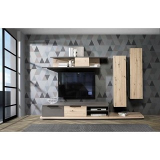 Ensemble meuble TV - Contemporain - GREY STAR - L 280 x P 45 x H 178 c