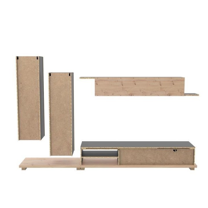 Ensemble meuble TV - Contemporain - GREY STAR - L 280 x P 45 x H 178 c