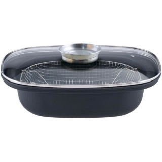 GSW Cocotte avec panier friture et couvercle - 40 x 25 cm - Acier carb