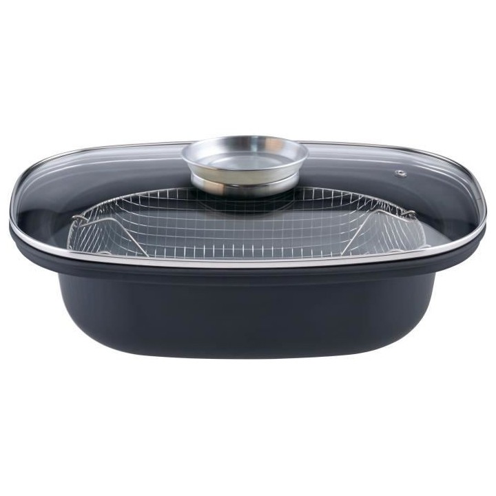 GSW Cocotte avec panier friture et couvercle - 40 x 25 cm - Acier carb