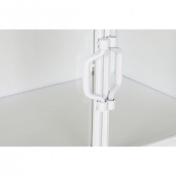 Meuble d'Appoint DKD Home Decor Blanc Métal Verre 120 x 35 x 80 cm