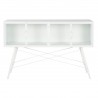 Meuble d'Appoint DKD Home Decor Blanc Métal Verre 120 x 35 x 80 cm