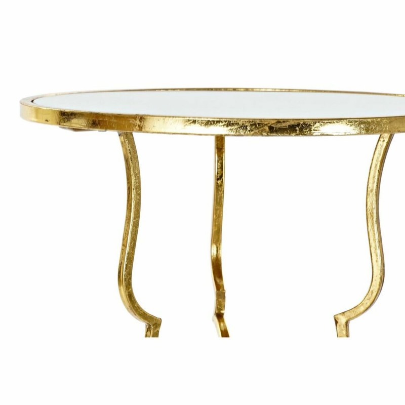 Table d'appoint DKD Home Decor Miroir Doré Métal (41 x 41 x 64 cm)