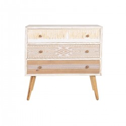 Commode DKD Home Decor Sapin Naturel Coton Blanc (80 x 35 x 80 cm)