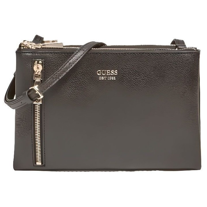 GUESS Sac a Main Naya Double Zip Crossbody Noir Femme