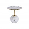 Table d'appoint DKD Home Decor 41 x 41 x 47 cm Doré Blanc Fer