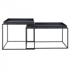 Jeu de 2 tables DKD Home Decor Noir Métal 80 x 50 x 45 cm