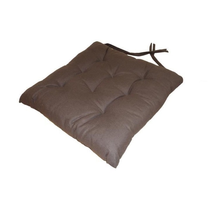 Galette de chaise 8 points 40x40x4 cm CHOCOLAT