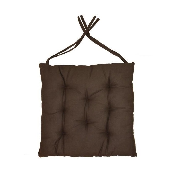 Galette de chaise 8 points 40x40x4 cm CHOCOLAT