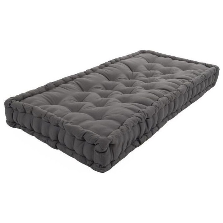 Matelas de sol - Gris - 100% coton - 60 x 118 x 15 cm