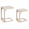 Jeu de 2 tables DKD Home Decor Blanc Marron Bois de manguier 48,3 x 35,5 x 65,4 cm