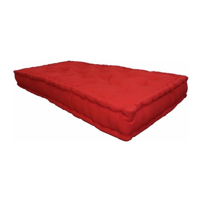 Matelas de sol 100% coton 60x120x15 cm ROUGE