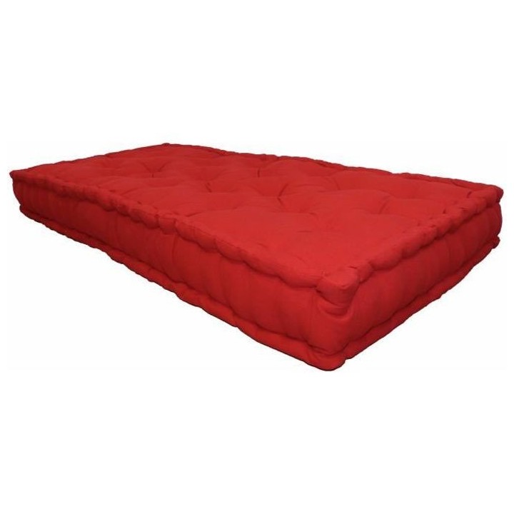 Matelas de sol 100% coton 60x120x15 cm ROUGE