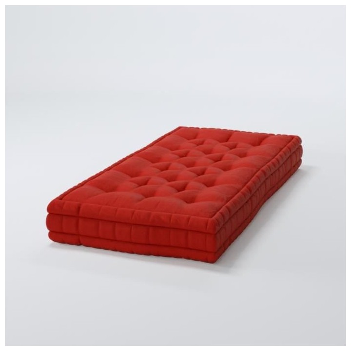 Matelas de sol 100% coton 60x120x15 cm ROUGE