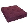 Coussin de sol Grand Format 100% Coton 60x60x15 cm AUBERGINE