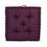 Coussin de sol Grand Format 100% Coton 60x60x15 cm AUBERGINE