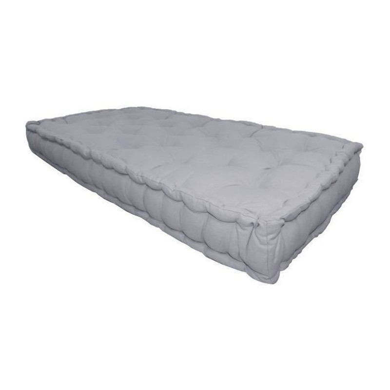 Matelas de sol 100% coton 60x120x15 cm GRIS CLAIR