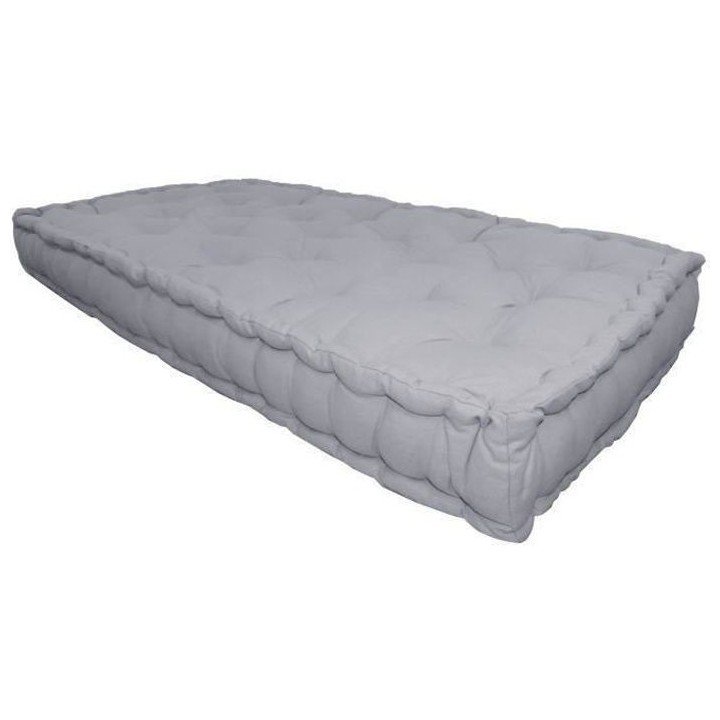 Matelas de sol 100% coton 60x120x15 cm GRIS CLAIR